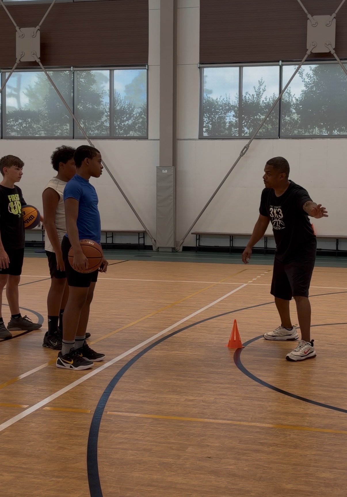 Kevin Roberts coaching Remnant 3x3 Academy students