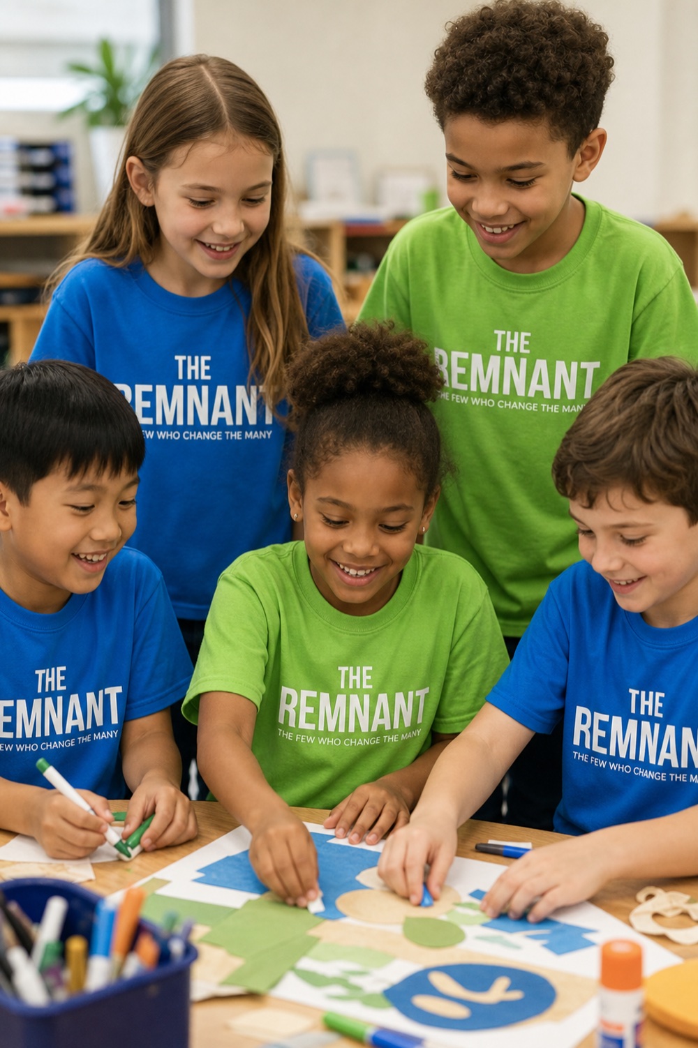 Remnant Kids working on a creative project